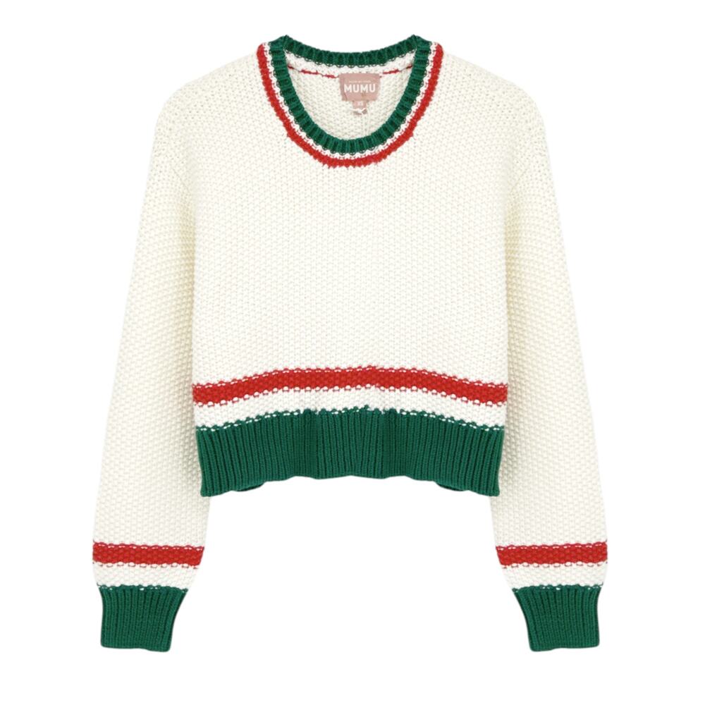 SHOW ME YOUR MUMU Only One Sweater in Festive Stripe XS